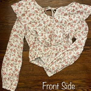 Off-Shoulder Spring Floral Blouse